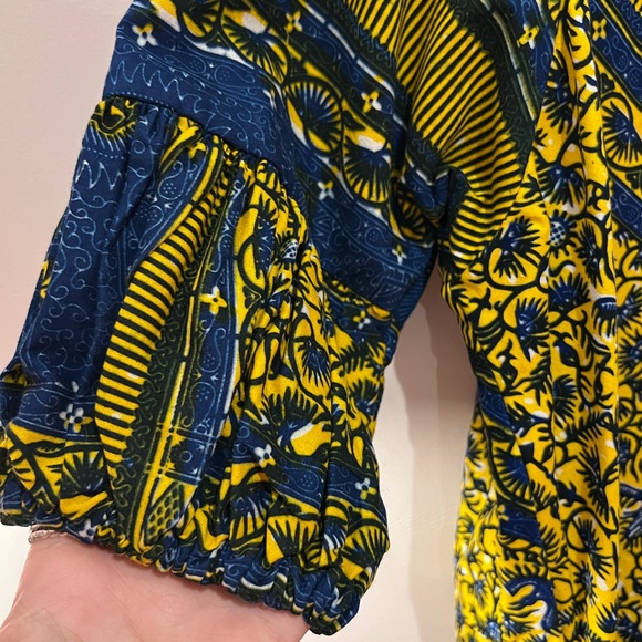 Blue and yellow Ankara dress L - Picture 2 of 3